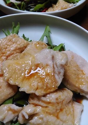 *胸肉と春菊のサラダ*-レシピのメイン写真