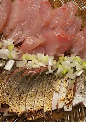 ヒラマサのお刺身と焼きっぱ-レシピのメイン写真