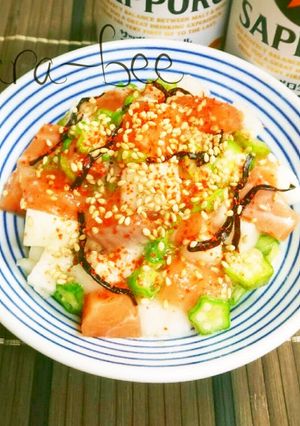 サーモンと長いものネバコロ塩こんぶナムル-レシピのメイン写真