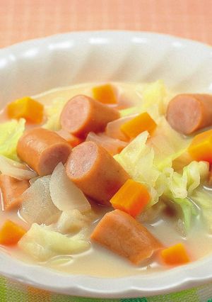 ウインナーと野菜の豆乳スープ-レシピのメイン写真