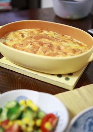 簡単♪お皿一つで、明太子ポテトグラタン-レシピのメイン写真