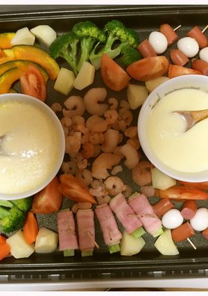 ホットプレートで簡単チーズフォンデュ-レシピのメイン写真