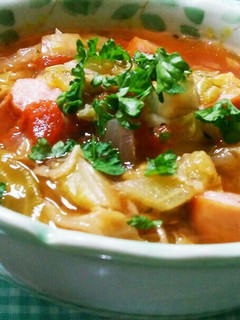 ⅲ重ね煮でキャベツとトマトのスープ-レシピのメイン写真