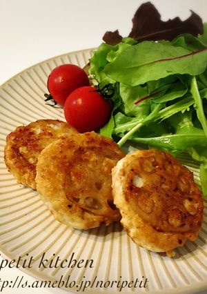 お豆腐deふわふわ♡れんこんのはさみ焼き-レシピのメイン写真