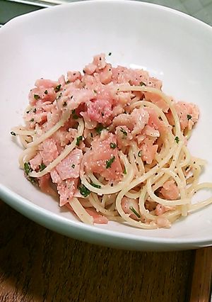 スモークサーモン・明太レモン風味パスタ-レシピのメイン写真