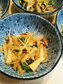 エリンギ玉葱オクラの新芽のバター醤油炒め-レシピのメイン写真
