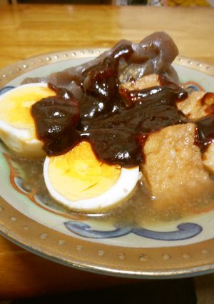 厚揚げ、こんにゃくと卵の煮物みそだれ-レシピのメイン写真