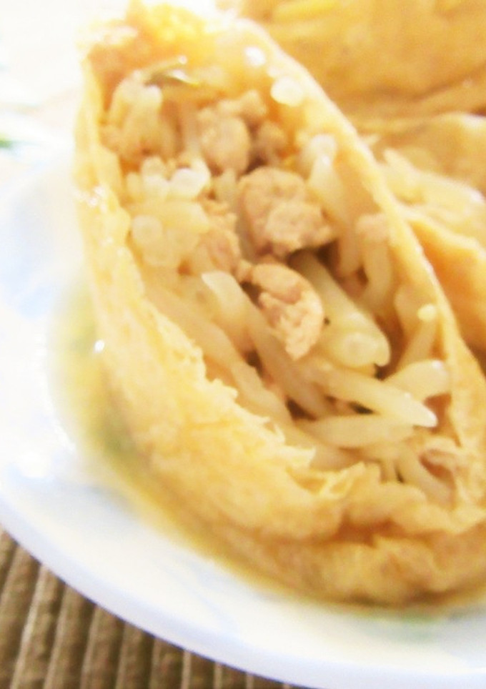 材料３つ節約おかず♡もやしと挽肉の巾着煮-レシピのメイン写真
