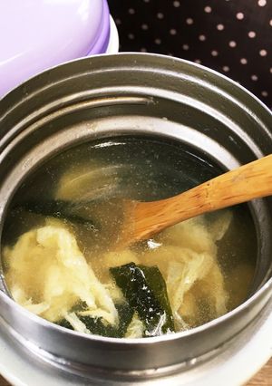 あったかスープジャーで卵わかめスープ-レシピのメイン写真
