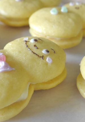 雪だるまパンケーキさつま芋クリームサンド-レシピのメイン写真