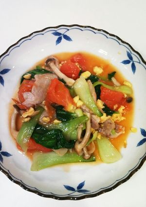 トマトとチンゲン菜の中華炒め-レシピのメイン写真