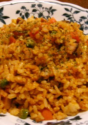 ケチャップ風味の魚ニソ玉子チャーハン-レシピのメイン写真