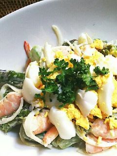 ぷりぷり海老とアスパラのサラダ♪-レシピのメイン写真