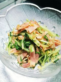 水菜とベーコンのガーリック炒め-レシピのメイン写真