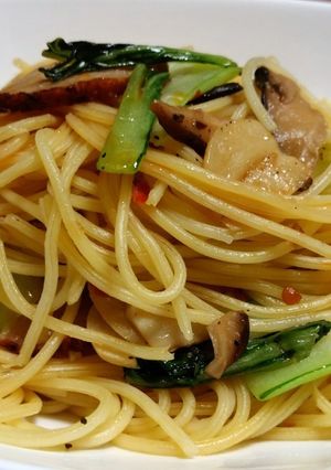 青梗菜と焼豚の中華なペペロンチーノ(風)-レシピのメイン写真