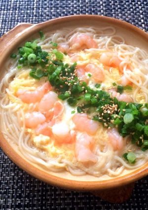 ふわっとぷりっと♡優しい海老卵素麺-レシピのメイン写真