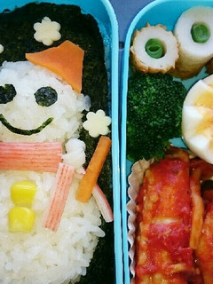雪だるまのキャラ弁当-レシピのメイン写真