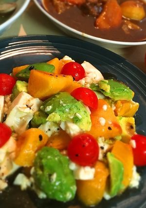 柿と豆腐のカプレーゼ風サラダ-レシピのメイン写真