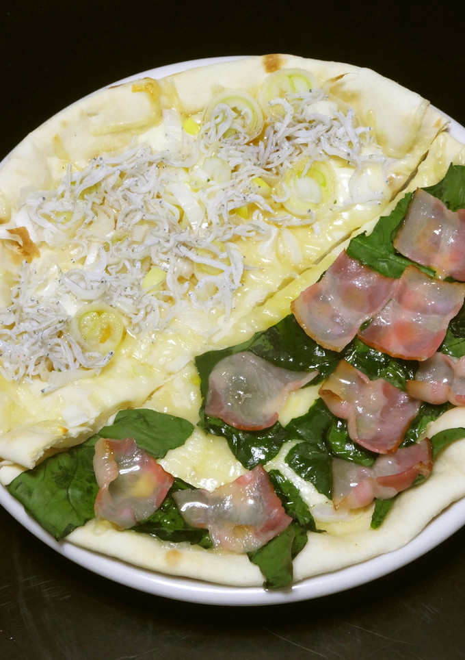 時短簡単☆のせて焼くだけ和風＆洋風ピザ-レシピのメイン写真