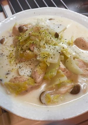 鍋１つで簡単♡白菜と鳥肉のクリーム煮-レシピのメイン写真