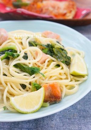 鮭とほうれん草のレモンクリームパスタ-レシピのメイン写真