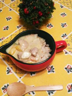 豆乳シチューon炊飯器ピラフかける派-レシピのメイン写真