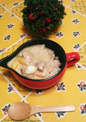 豆乳シチューon炊飯器ピラフかける派-レシピのメイン写真
