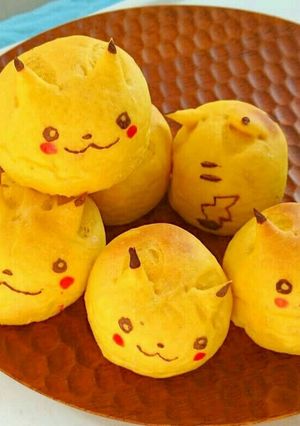 ハロウィン☆ピカチュウ☆かぼちゃパン-レシピのメイン写真