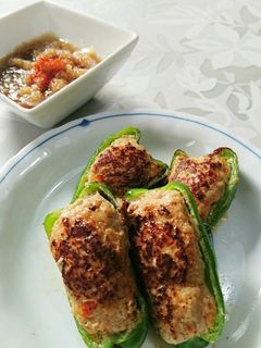 簡単 ハンバーグリメイクピーマンの肉詰め-レシピのメイン写真