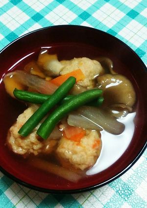 綺麗にまぁるく♪基本の鶏ごぼうすり身汁♪-レシピのメイン写真