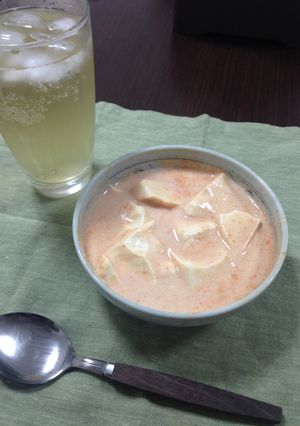 レンジで☆クリーム豆腐チゲ風味!糖質制限-レシピのメイン写真