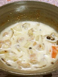 【ひとり鍋】鶏とかぶの和風クリーム鍋-レシピのメイン写真