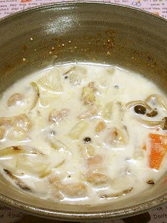 【ひとり鍋】鶏とかぶの和風クリーム鍋-レシピのメイン写真