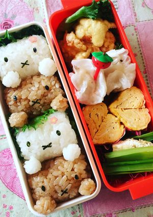 俵おにぎりdeミッフィー弁当-レシピのメイン写真