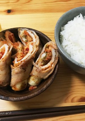 ガッツリ食べれるキムチくわの肉巻き-レシピのメイン写真