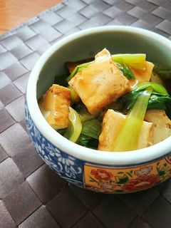レンジで簡単☆厚揚げと青梗菜の中華煮。-レシピのメイン写真