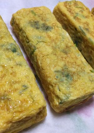 ホタテ缶と三つ葉の上品な味の卵焼き-レシピのメイン写真