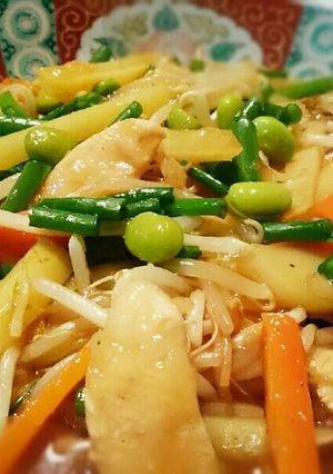 具沢山♪やわらか鶏とじゃが芋入り野菜炒め-レシピのメイン写真