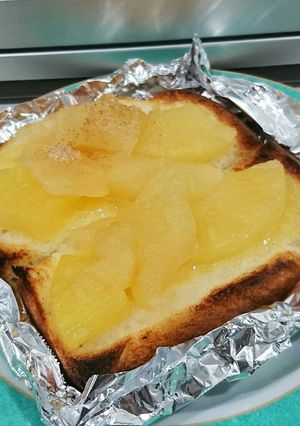 りんごとパイン缶チン♪のカスタートースト-レシピのメイン写真
