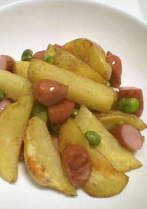 枝豆とじゃが芋のウインナー炒め　-レシピのメイン写真