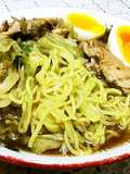 豚肉＆野菜炒めラーメン　半熟ゆで卵