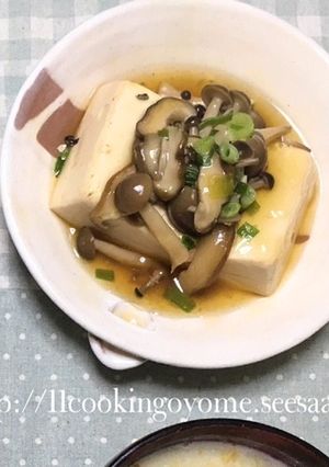 砂糖なし！ホッとするキノコのあんかけ豆腐-レシピのメイン写真