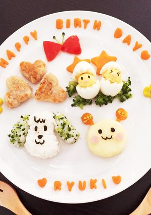 ワンワンうーたんお誕生日プレート♡-レシピのメイン写真