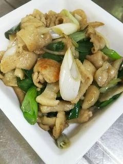 鶏皮とネギの塩炒め-レシピのメイン写真