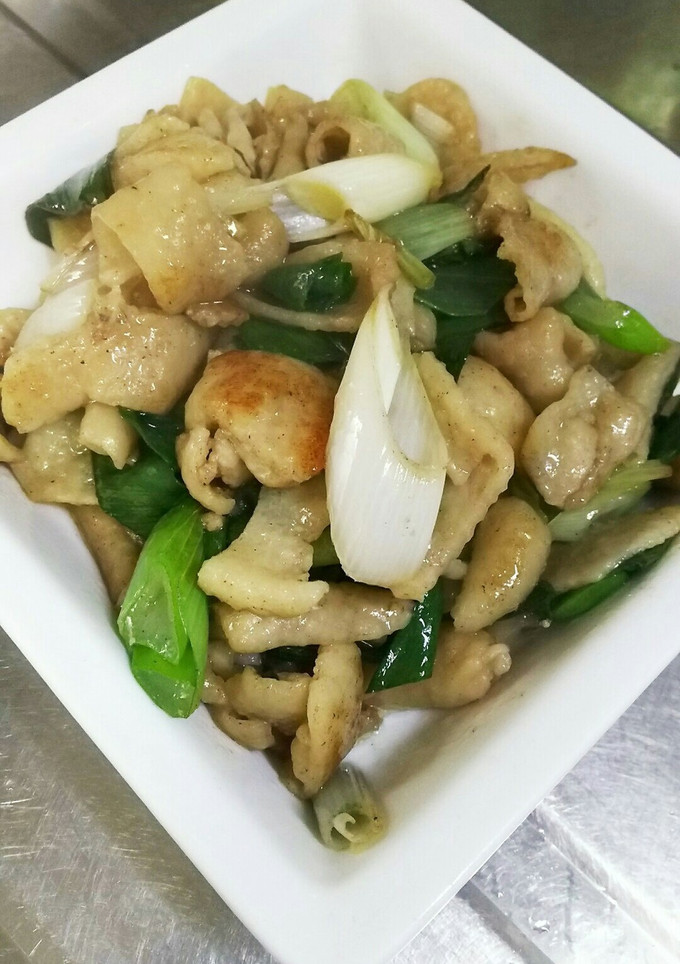 鶏皮とネギの塩炒め-レシピのメイン写真
