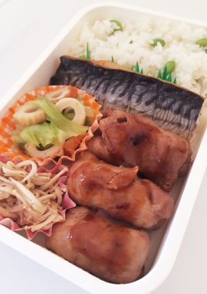 毎日男弁当⁂こんにゃくの豚巻き弁当-レシピのメイン写真