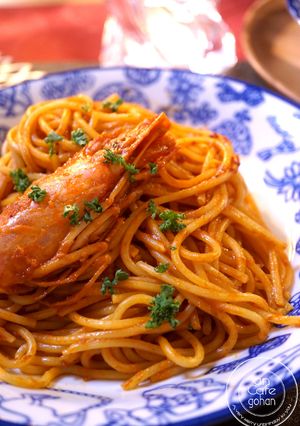 赤エビの殻だけde！濃厚海老トマトパスタ-レシピのメイン写真