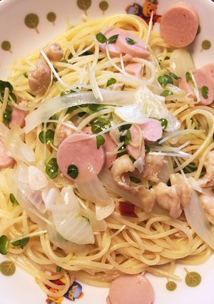 鶏皮のペペロンチーノ カイワレを添えて-レシピのメイン写真