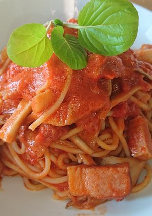 きのことベーコンのトマトクリームパスタ-レシピのメイン写真