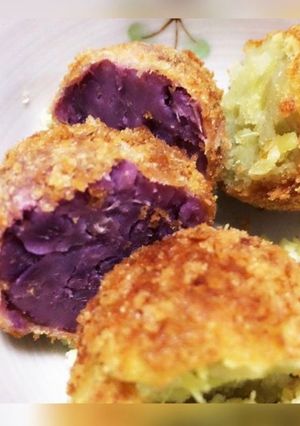 紫芋と薩摩芋のコロッケ-レシピのメイン写真
